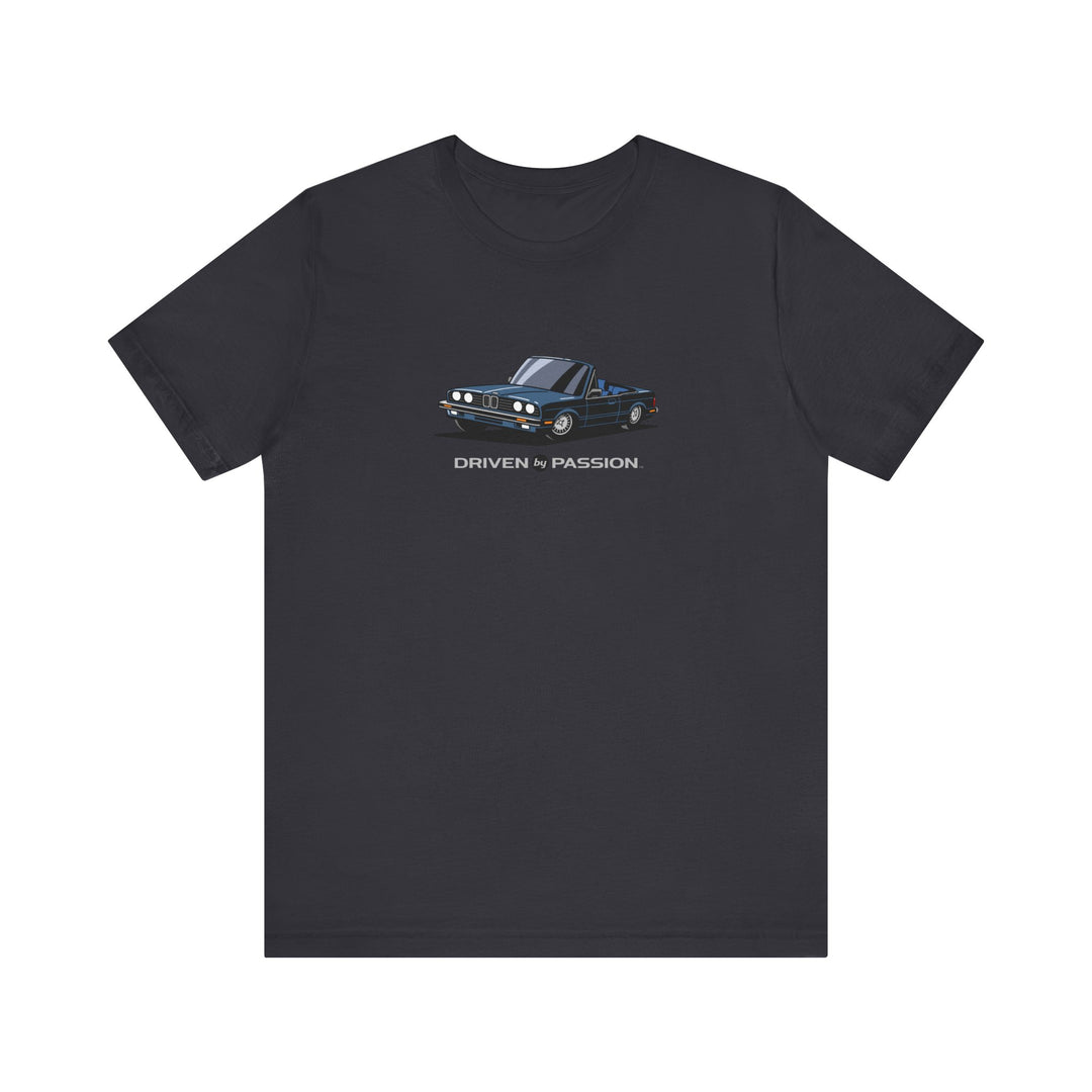 Dark Silver-Blue over Blue E30 Convertible T-Shirt (1982-1987)