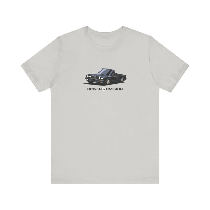 Dark Silver over Black E30 Convertible T-Shirt (1988-1994)