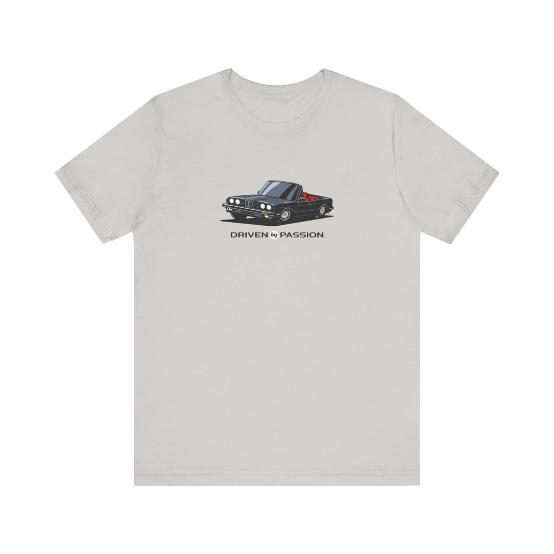 Dark Silver over Red E30 Convertible T-Shirt (1982-1987)