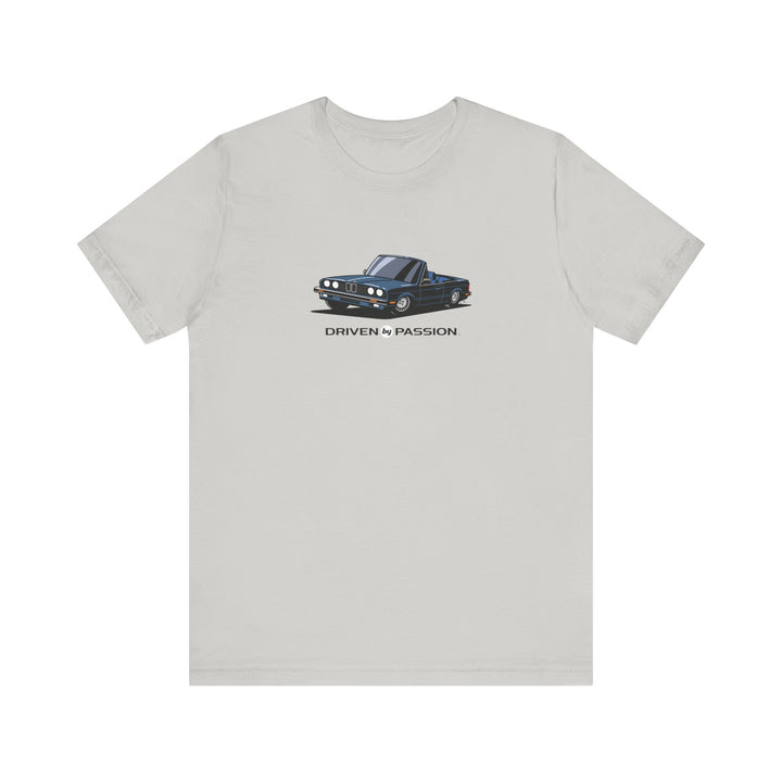 Dark Silver-Blue over Blue E30 Convertible T-Shirt (1982-1987)