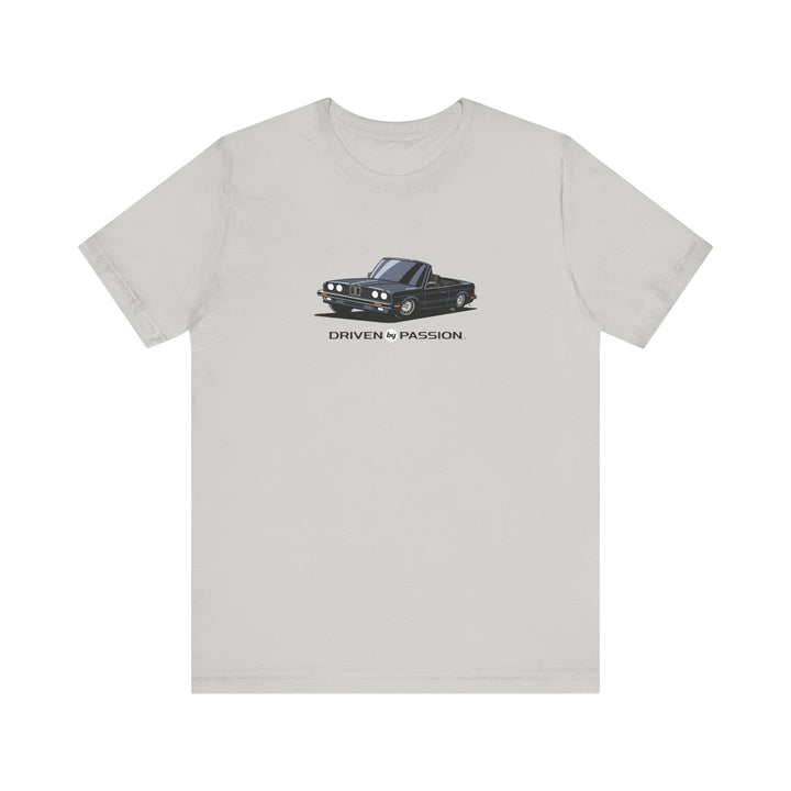 Dark Silver over Black E30 Convertible T-Shirt (1982-1987)
