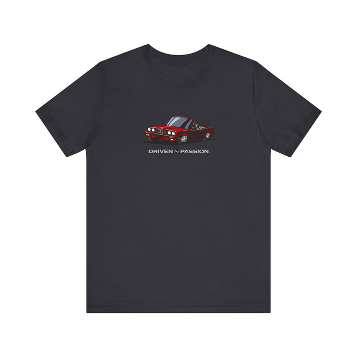 Dark Red over Gray E30 Convertible T-Shirt (1988-1994)