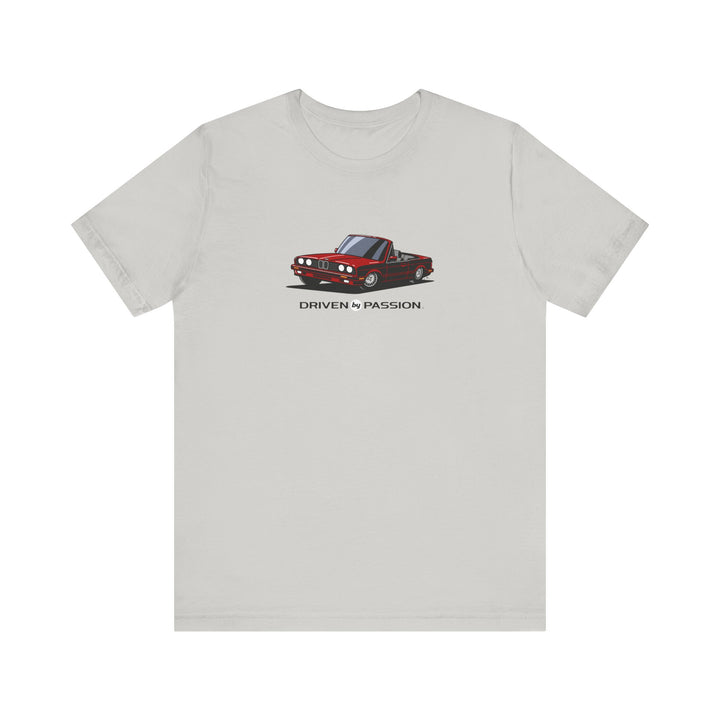 Dark Red over Gray E30 Convertible T-Shirt (1988-1994)