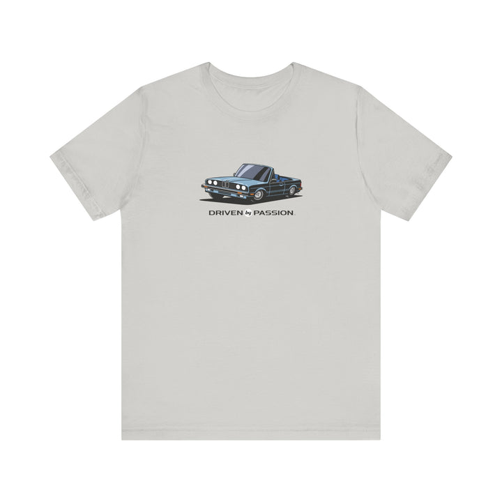 Light Silver-Blue over Blue E30 Convertible T-Shirt (1982-1987)