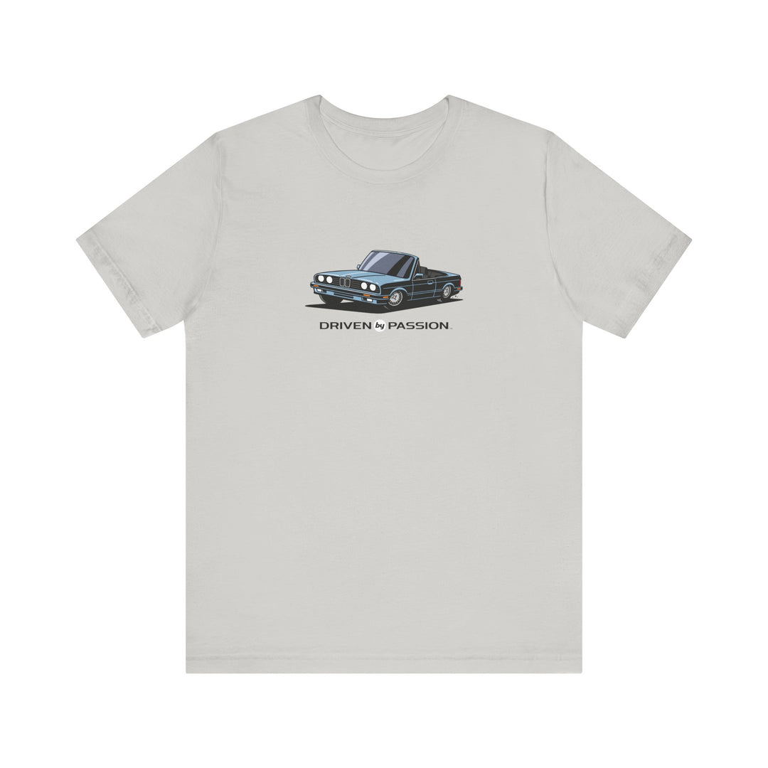 Light Silver-Blue over Black E30 Convertible T-Shirt (1988-1994)