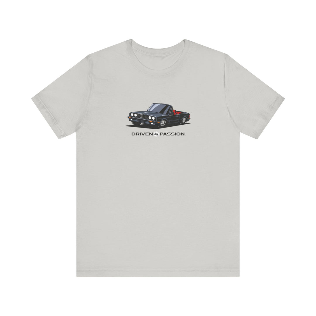 Dark Silver over Red E30 Convertible T-Shirt (1988-1994)