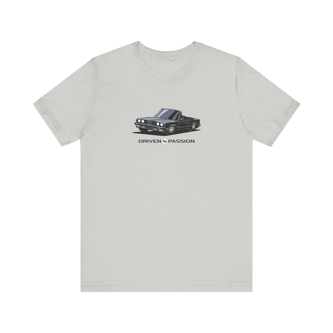 Medium Silver over Black E30 Convertible T-Shirt (1988-1994)