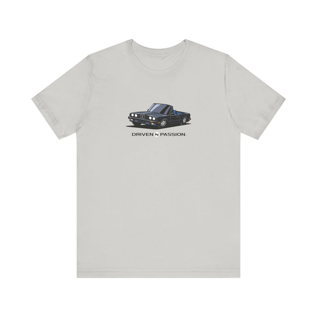 Dark Silver over Blue E30 Convertible T-Shirt (1988-1994)