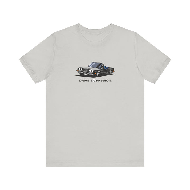 Light Gray over Blue E30 Convertible T-Shirt (1982-1987)