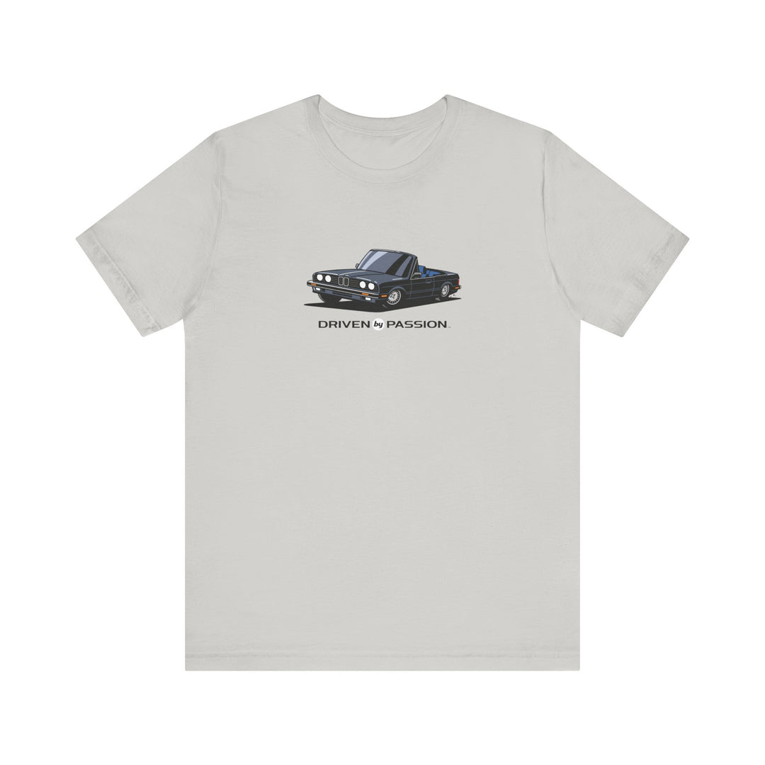 Dark Silver over Blue E30 Convertible T-Shirt (1982-1987)