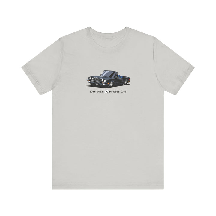 Dark Silver over Blue E30 Convertible T-Shirt (1982-1987)