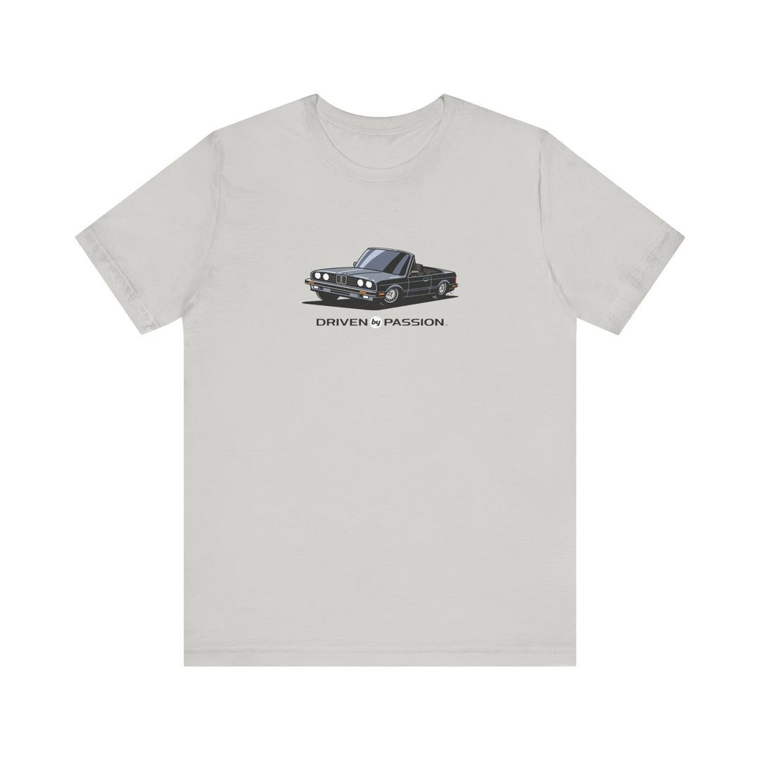 Medium Silver over Black E30 Convertible T-Shirt (1982-1987)