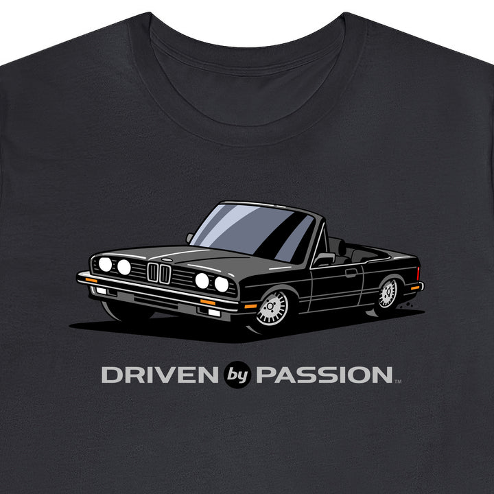 Dark Gray over Black E30 Convertible T-Shirt (1982-1987)