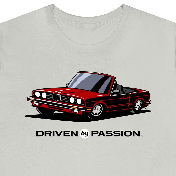 Dark Red over Black E30 Convertible T-Shirt (1982-1987)