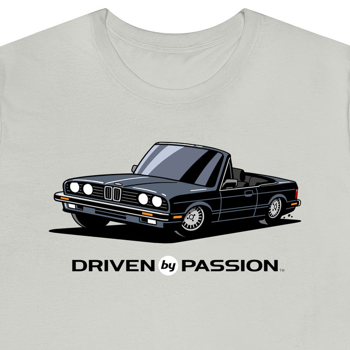 Dark Silver over Black E30 Convertible T-Shirt (1982-1987)