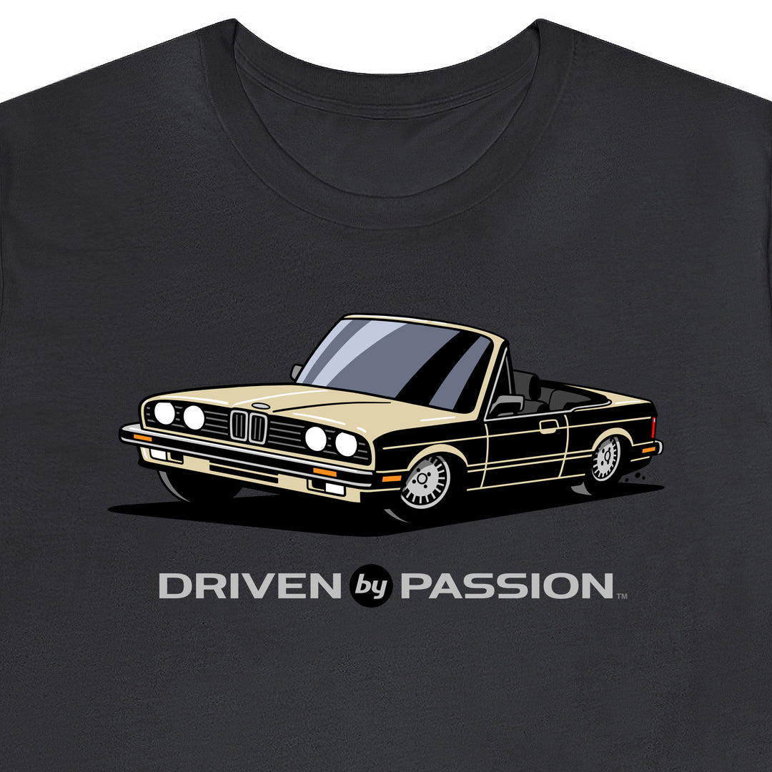 Light Beige over Black E30 Convertible T-Shirt (1982-1987)