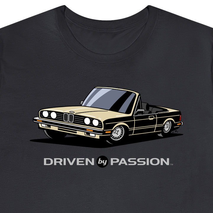 Light Beige over Black E30 Convertible T-Shirt (1982-1987)