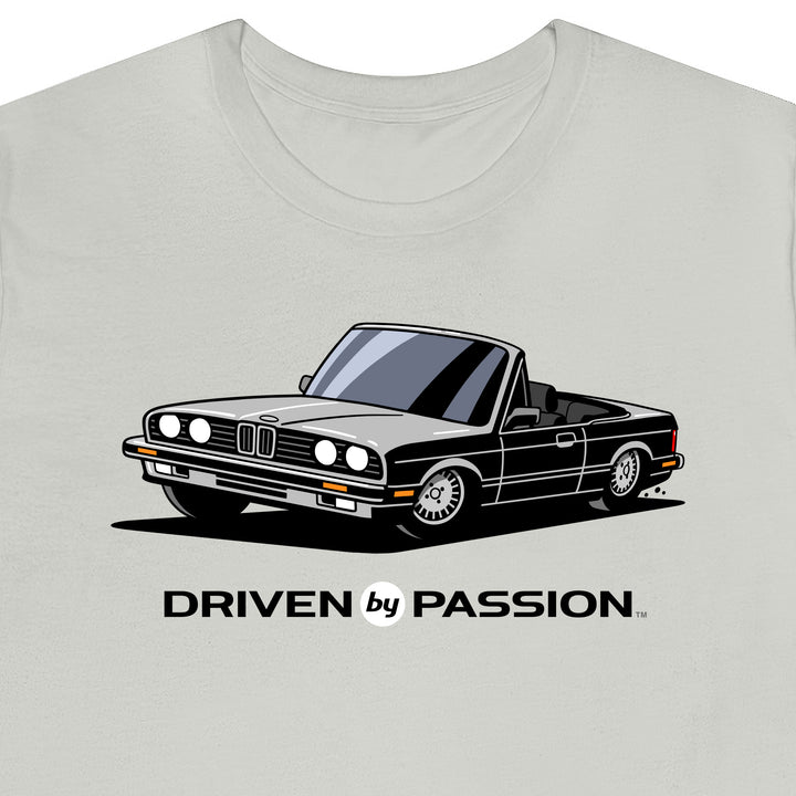 Light Gray over Black E30 Convertible T-Shirt (1982-1987)