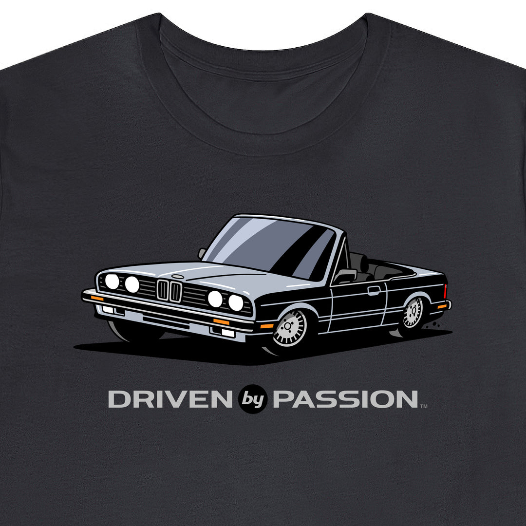 Silver over Black E30 Convertible T-Shirt (1982-1987)