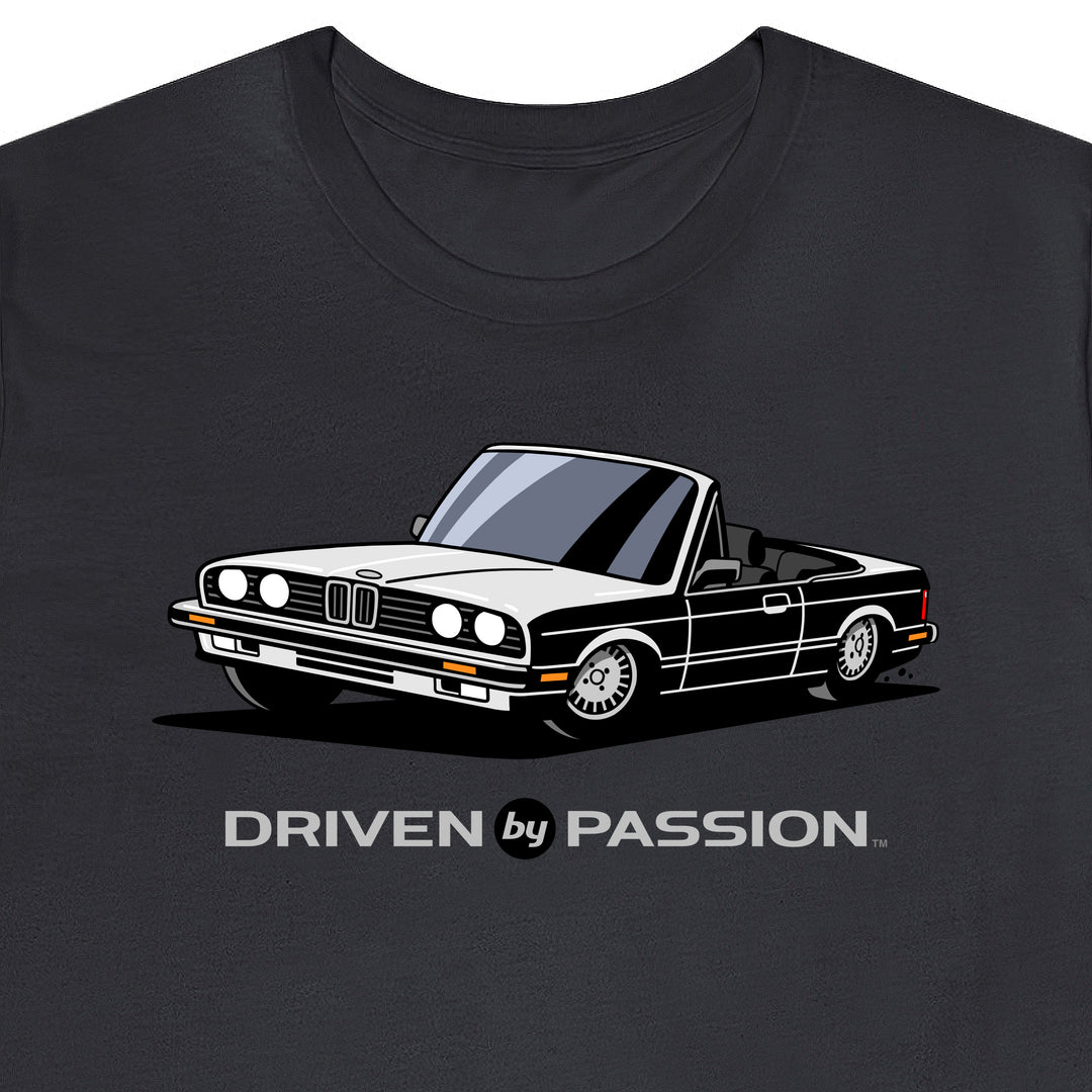 White over Black E30 Convertible T-Shirt (1982-1987)