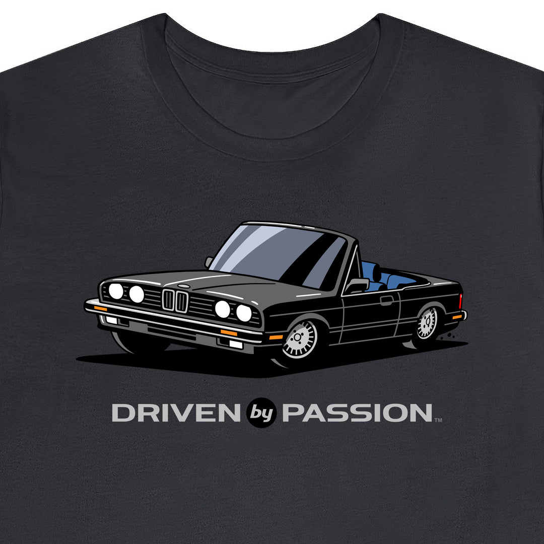 Dark Gray over Blue E30 Convertible T-Shirt (1982-1987)
