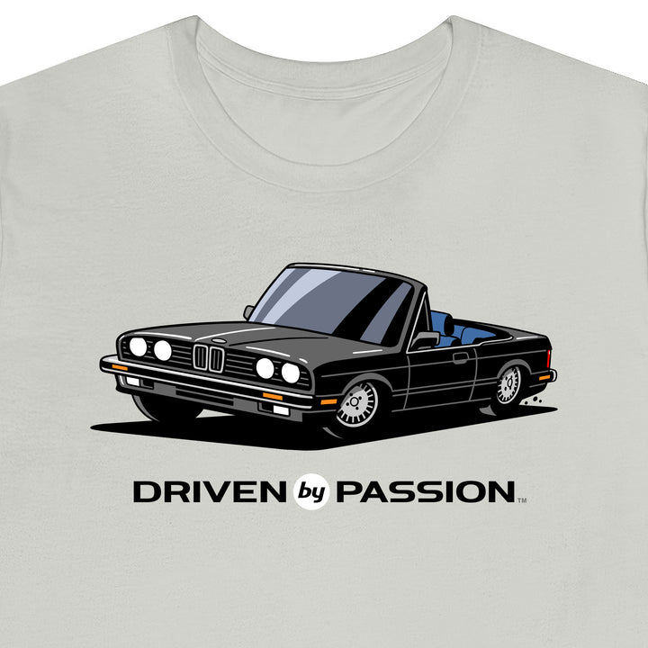 Dark Gray over Blue E30 Convertible T-Shirt (1982-1987)