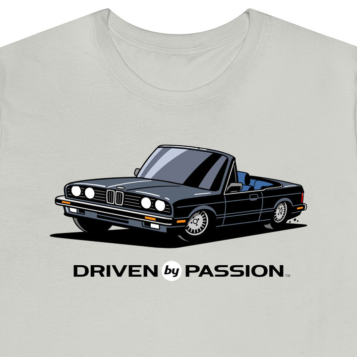 Dark Silver over Blue E30 Convertible T-Shirt (1982-1987)