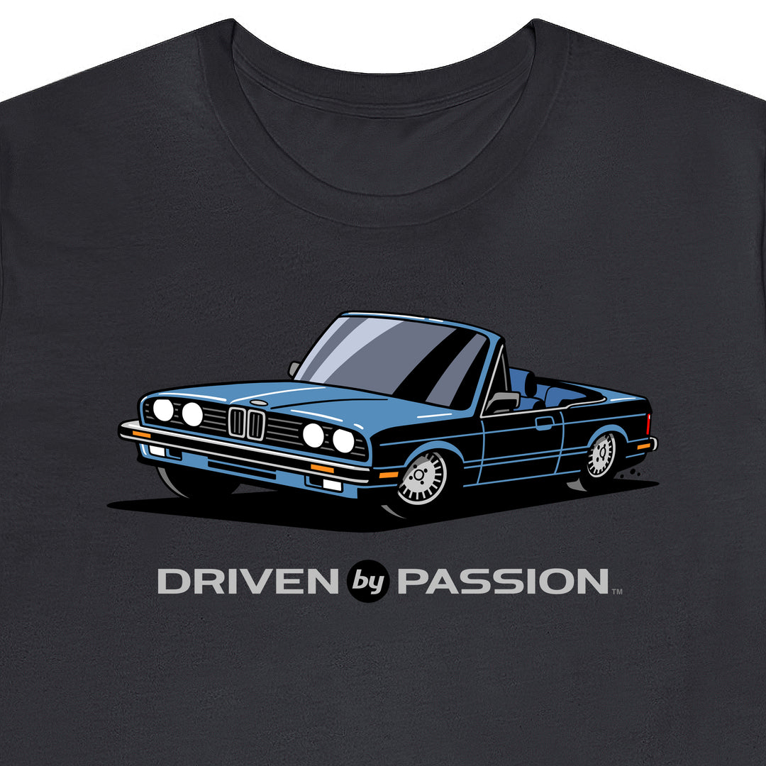Silver-Blue over Blue E30 Convertible T-Shirt (1982-1987)
