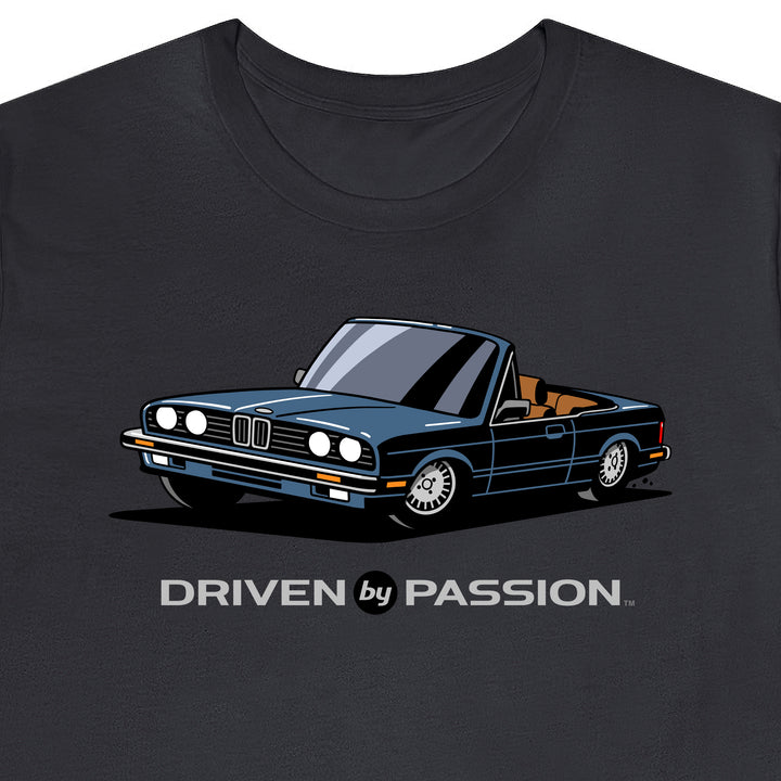 Dark Silver-Blue over Brown E30 Convertible T-Shirt (1982-1987)