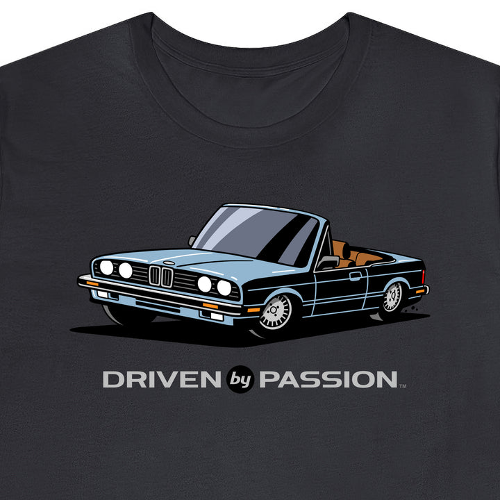 Light Silver-Blue over Brown E30 Convertible T-Shirt (1982-1987)