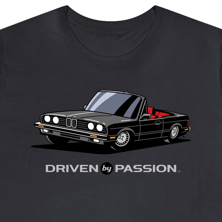 Dark Gray over Red E30 Convertible T-Shirt (1982-1987)