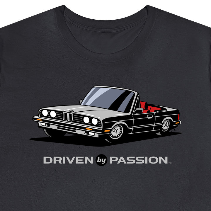 Light Gray over Red E30 Convertible T-Shirt (1982-1987)