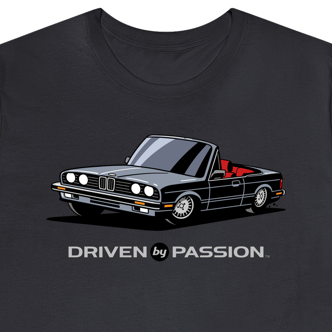 Medium Silver over Red E30 Convertible T-Shirt (1982-1987)