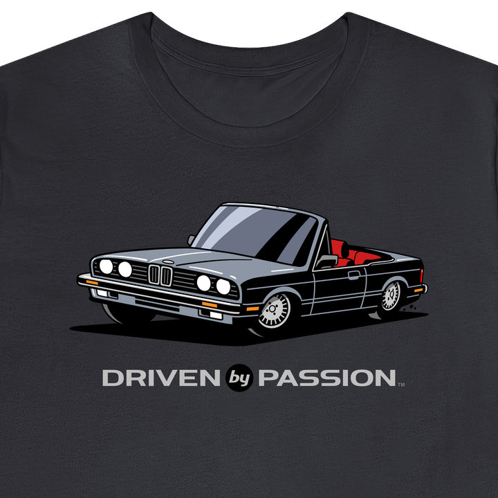 Medium Silver over Red E30 Convertible T-Shirt (1982-1987)