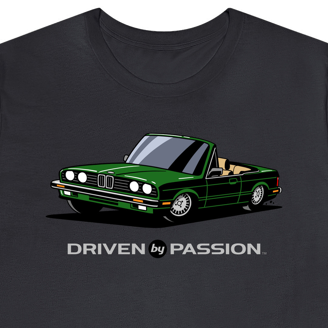 Dark Green over Tan E30 Convertible T-Shirt (1982-1987)