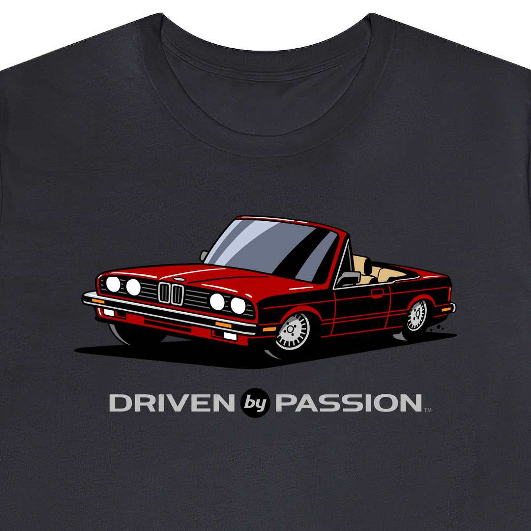 Dark Red over Tan E30 Convertible T-Shirt (1982-1987)