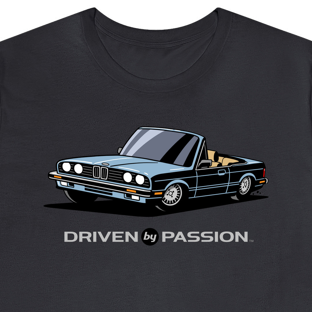 Light Silver-Blue over Tan E30 Convertible T-Shirt (1982-1987)