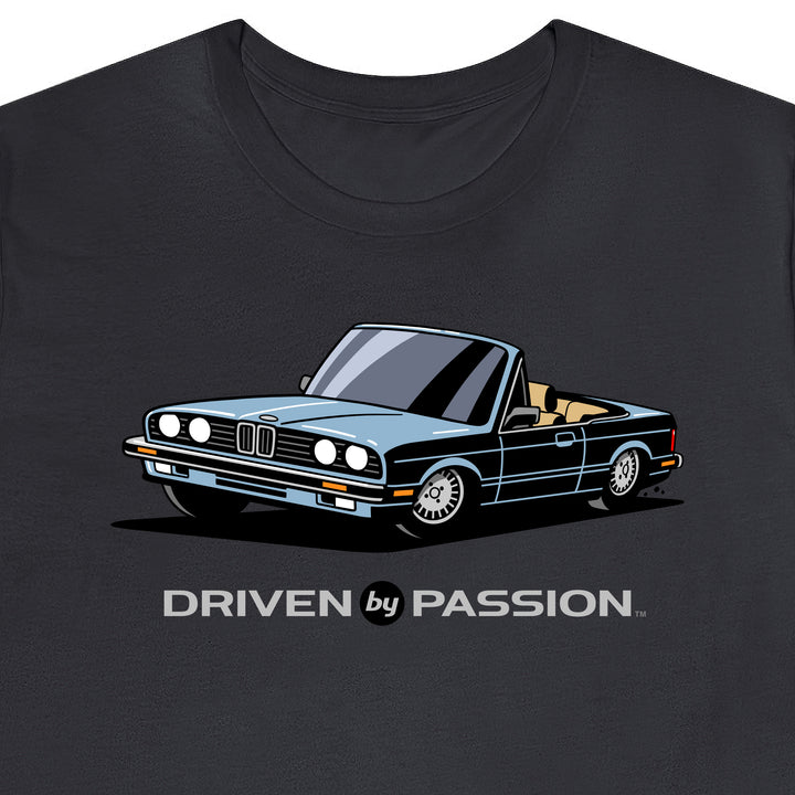 Light Silver-Blue over Tan E30 Convertible T-Shirt (1982-1987)