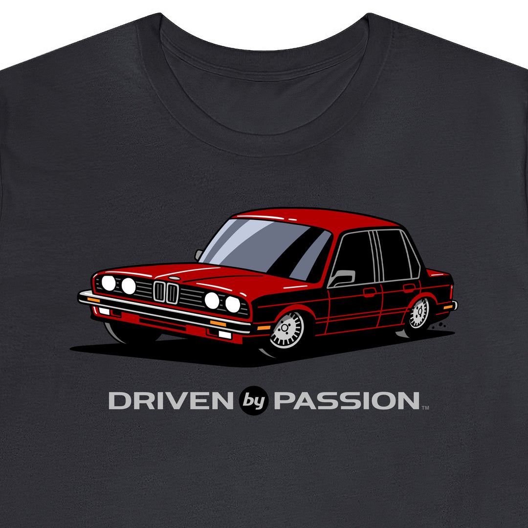 Dark Red E30 Sedan T-Shirt (1982-1987)