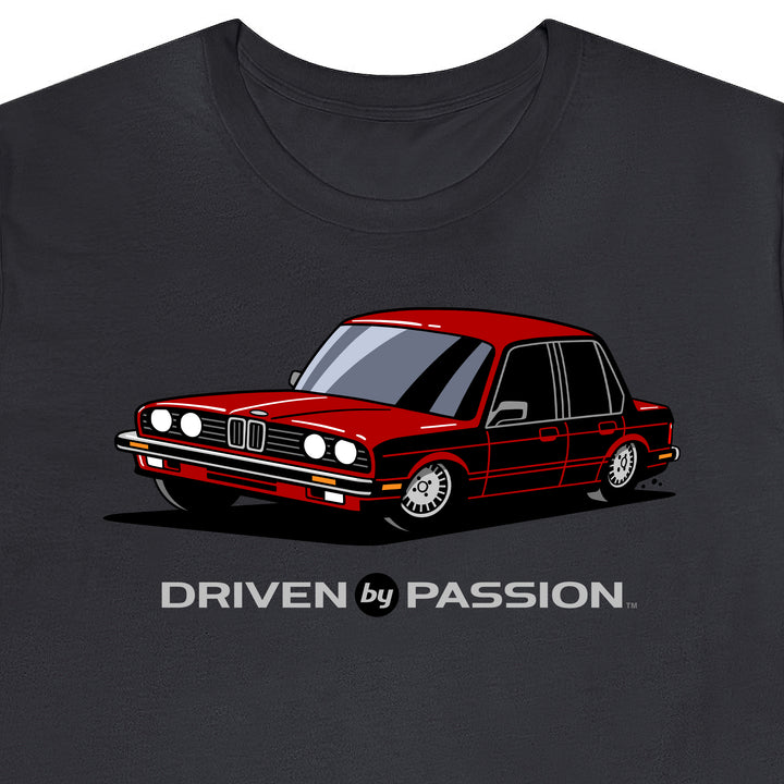 Dark Red E30 Sedan T-Shirt (1982-1987)