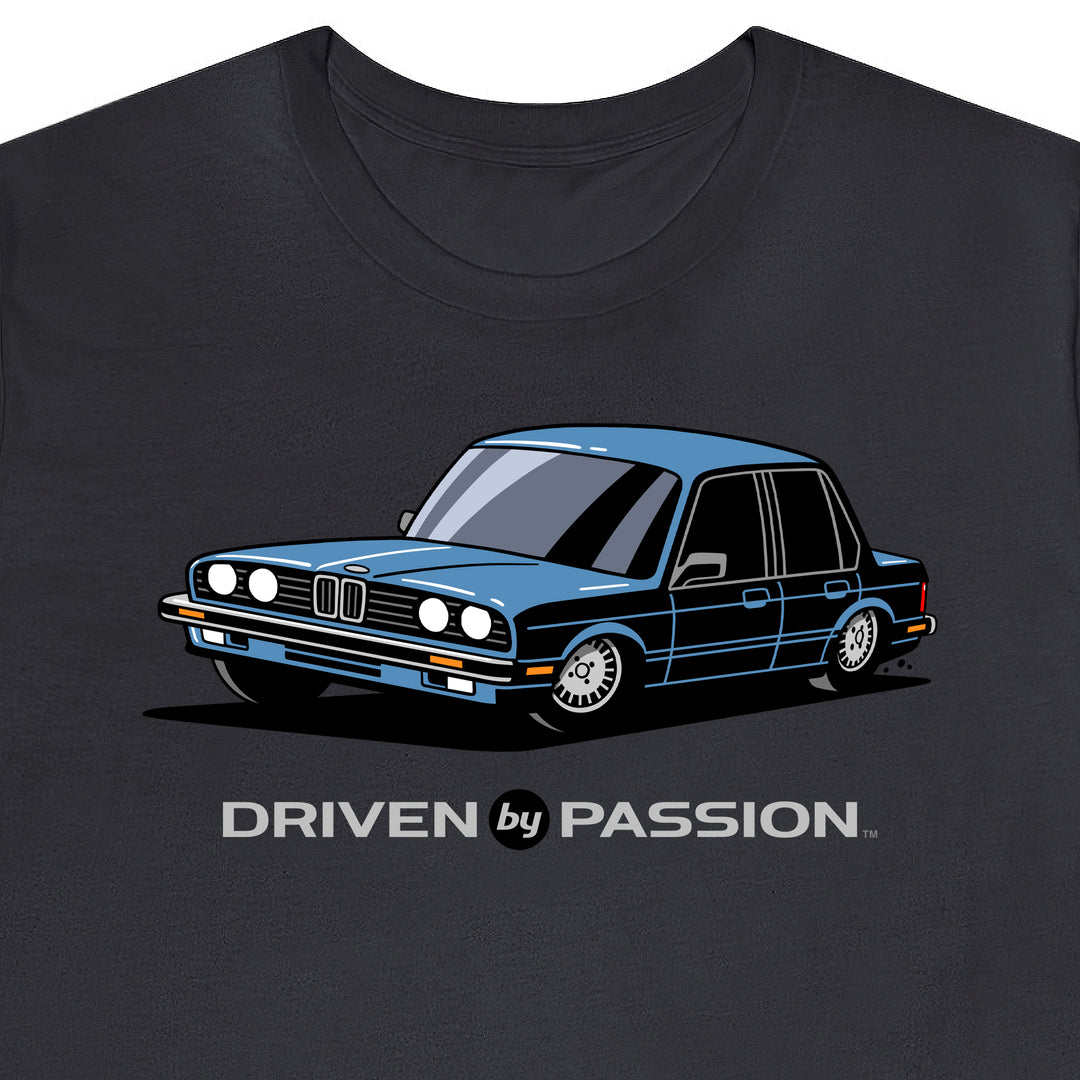 Silver-Blue E30 Sedan T-Shirt (1982-1987)