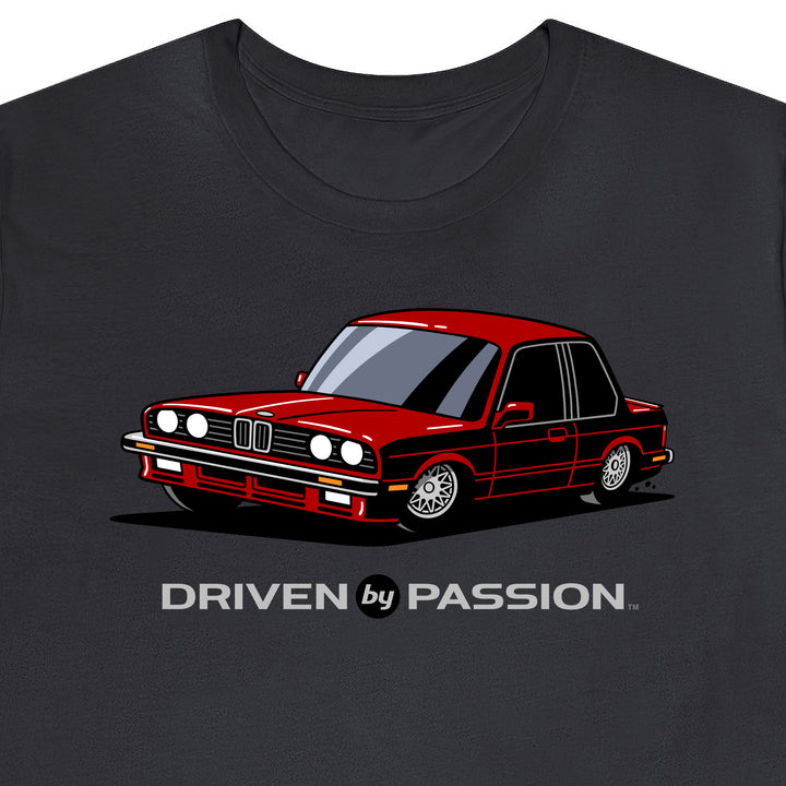 Dark Red E30 Sport Coupe T-Shirt (1987)