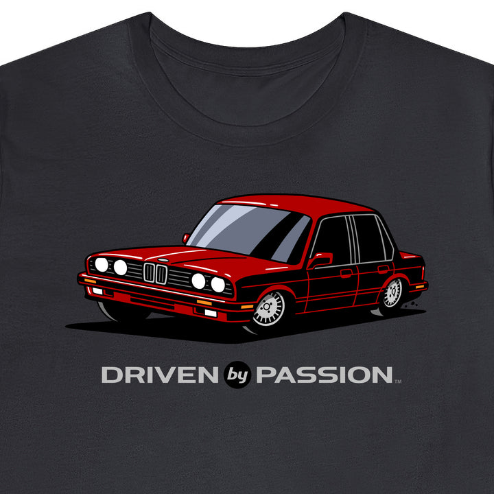 Dark Red E30 Sedan T-Shirt (1988-1994)