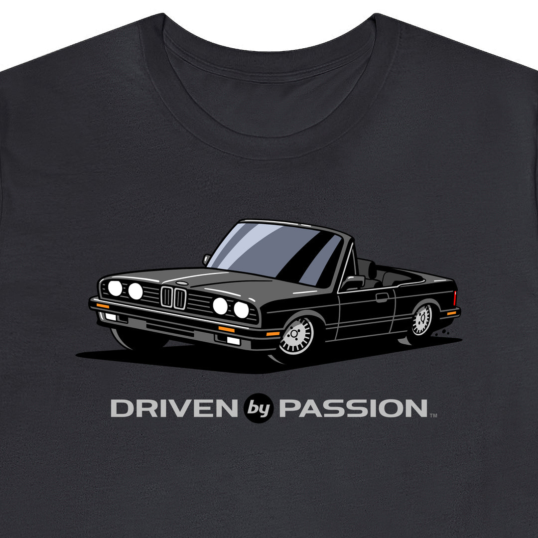 Dark Gray over Black E30 Convertible T-Shirt (1988-1994)