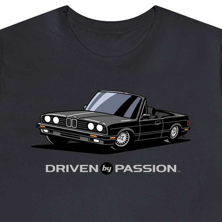 Dark Gray over Black E30 Convertible T-Shirt (1988-1994)
