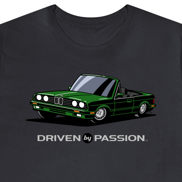 Dark Green over Black E30 Convertible T-Shirt (1988-1994)