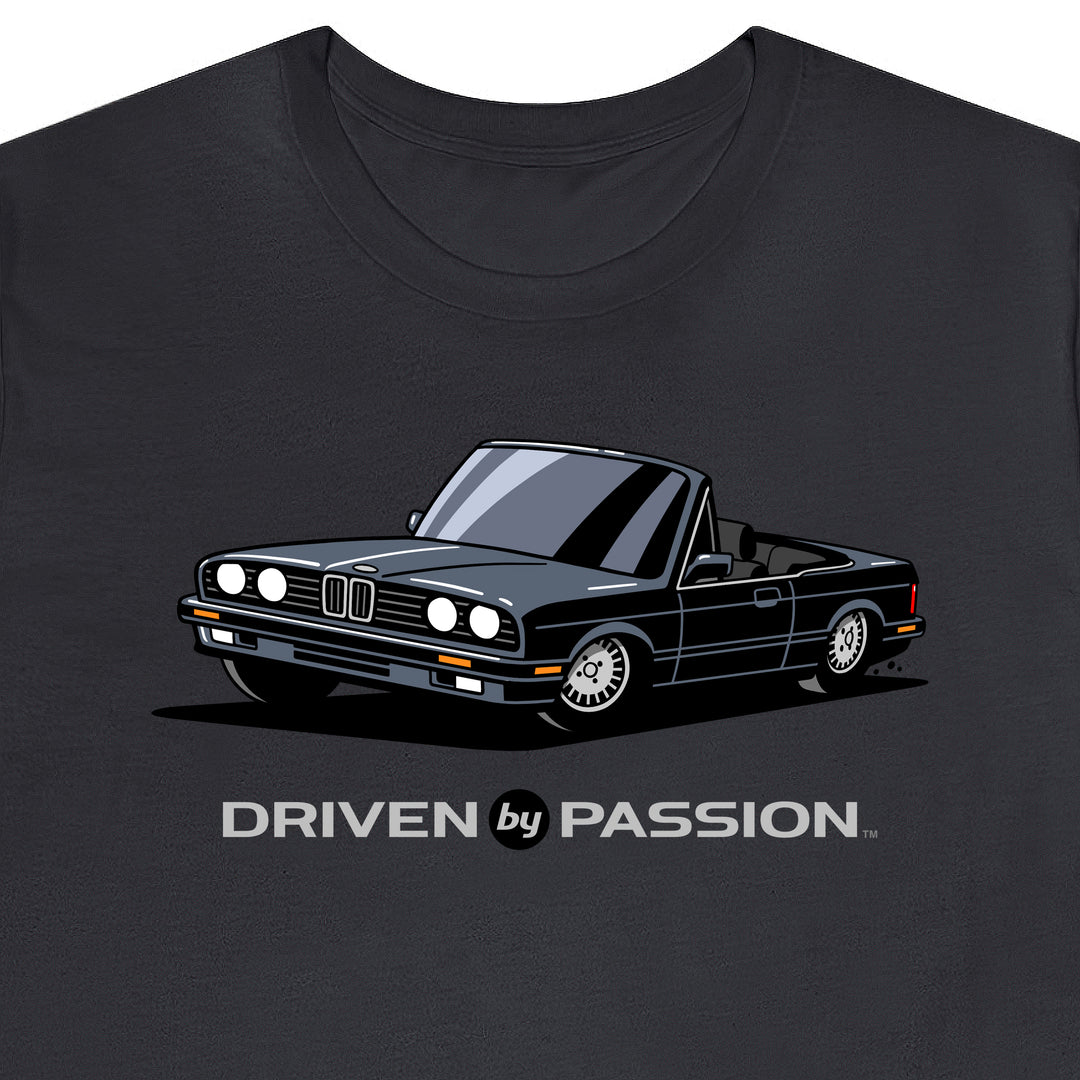 Dark Silver over Black E30 Convertible T-Shirt (1988-1994)