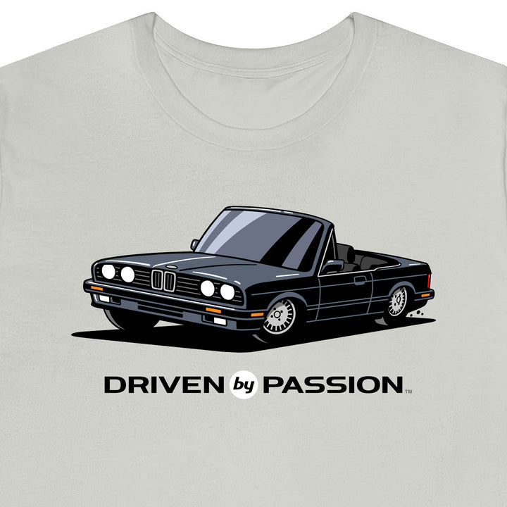 Dark Silver over Black E30 Convertible T-Shirt (1988-1994)