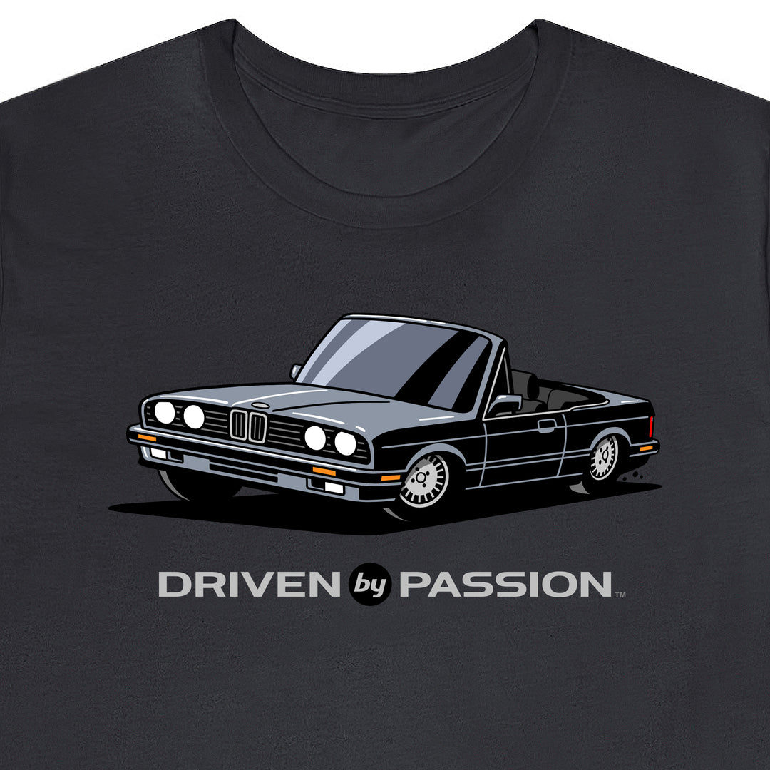 Medium Silver over Black E30 Convertible T-Shirt (1988-1994)