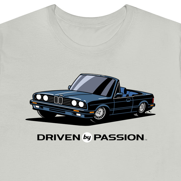 Dark Silver-Blue over Blue E30 Convertible T-Shirt (1988-1994)
